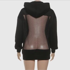 Black Hoodie with Mesh Back